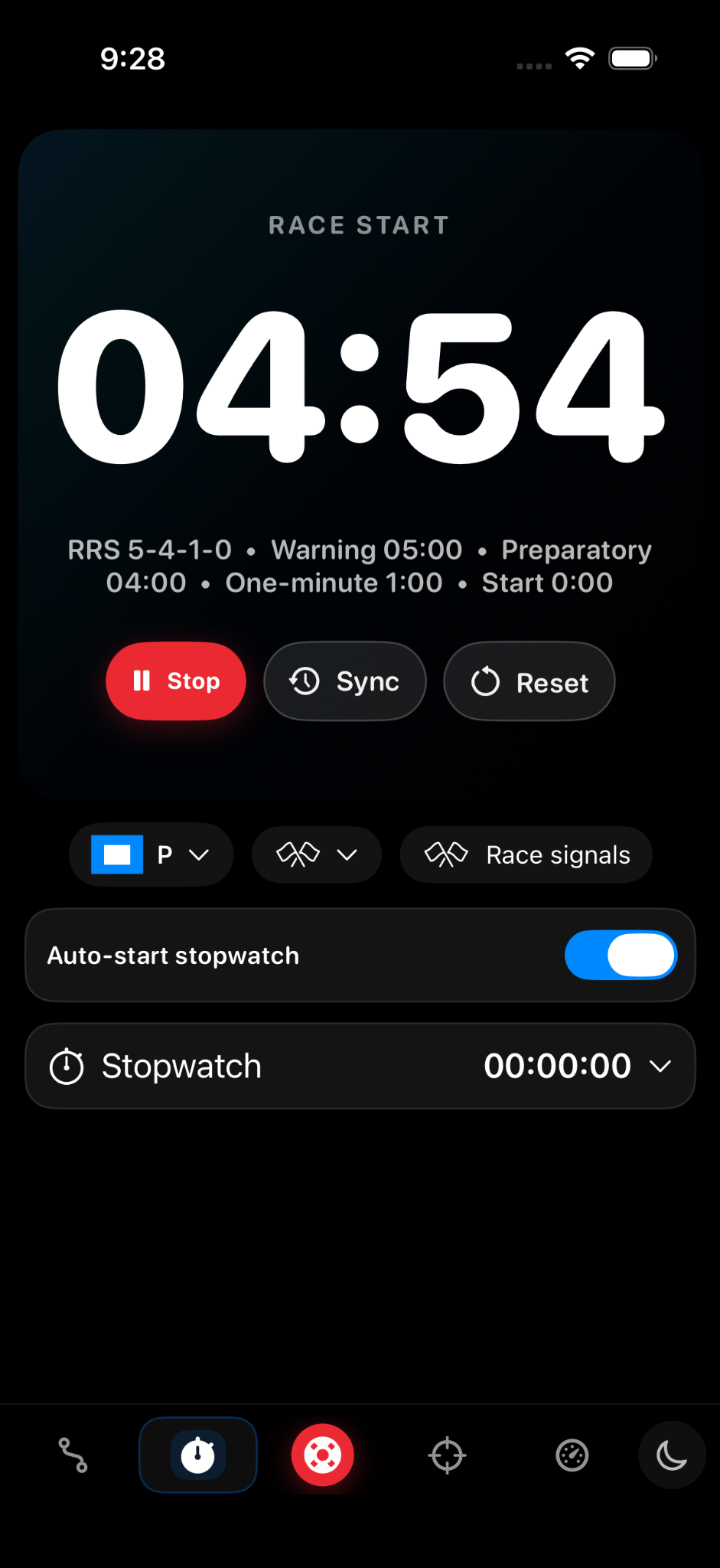 Mojo Sailing race timer and race signal controls